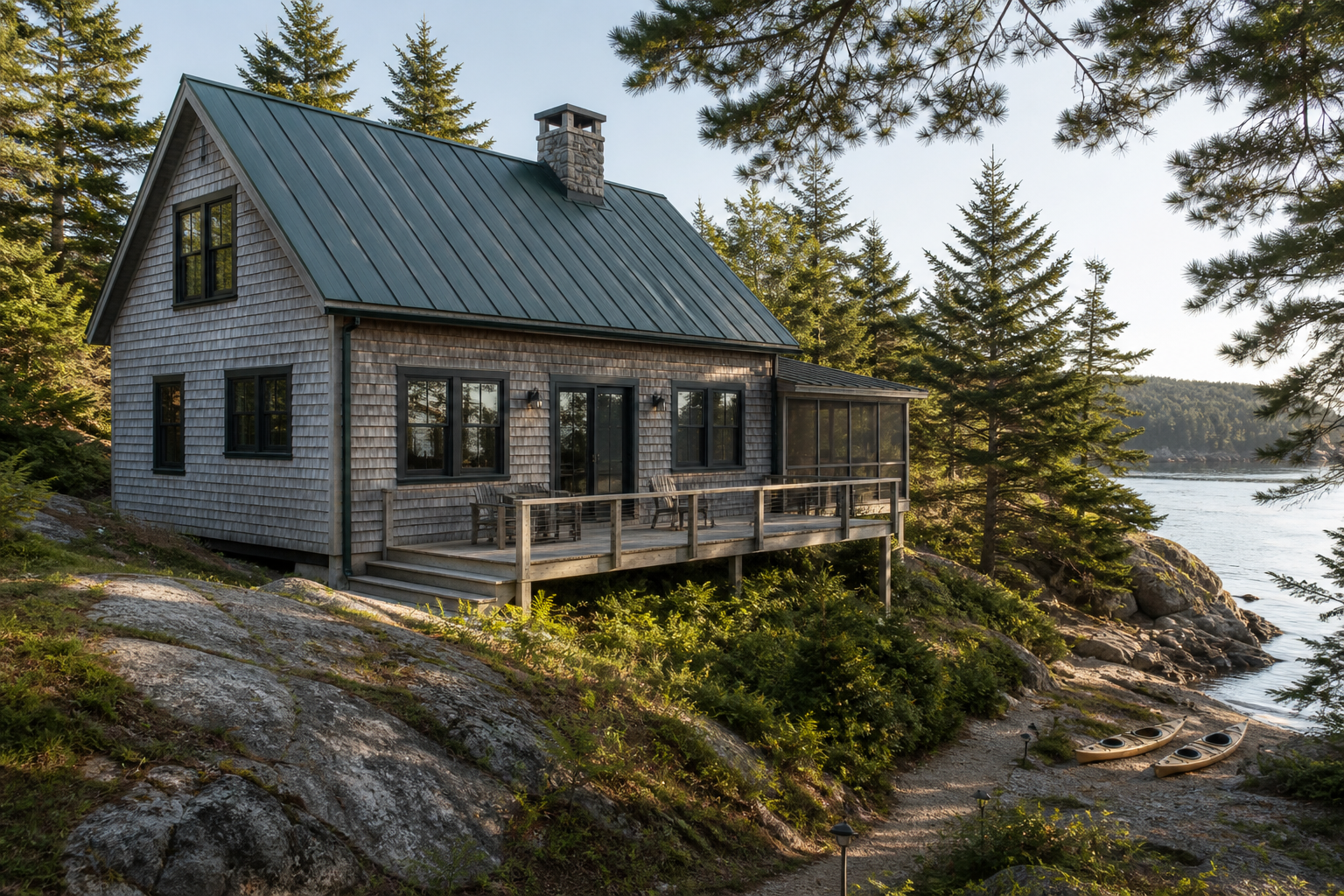Bar Harbor Coastal Cabin — Sunrise Deck + Kayak Launch